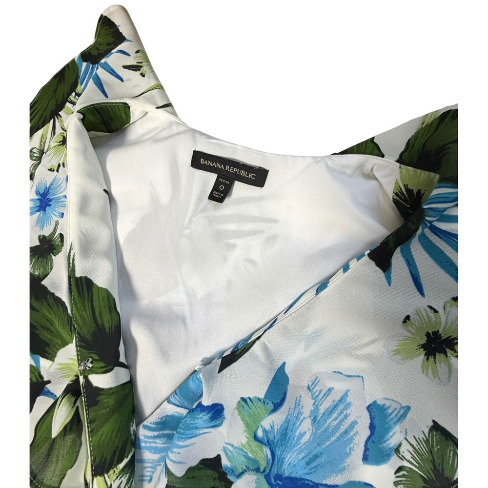 Banana Republic Floral Wrap Maxi Dress Size 0 Petite Coastal Coquette Ruffle - Picture 5 of 10